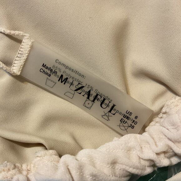 Zaful Halter Tie Side Thong Ribbed Bikini Set - Picture 6 of 7